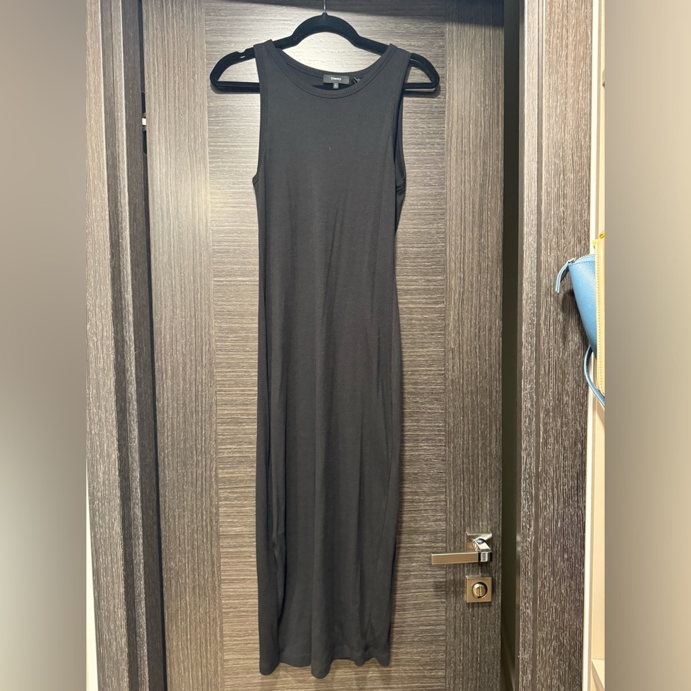 Theory Black Ribbed Dress
